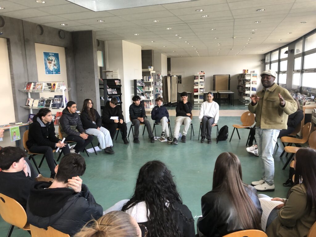 image de Gyslain Ngueno rencontre les élèves de la classe prépa seconde