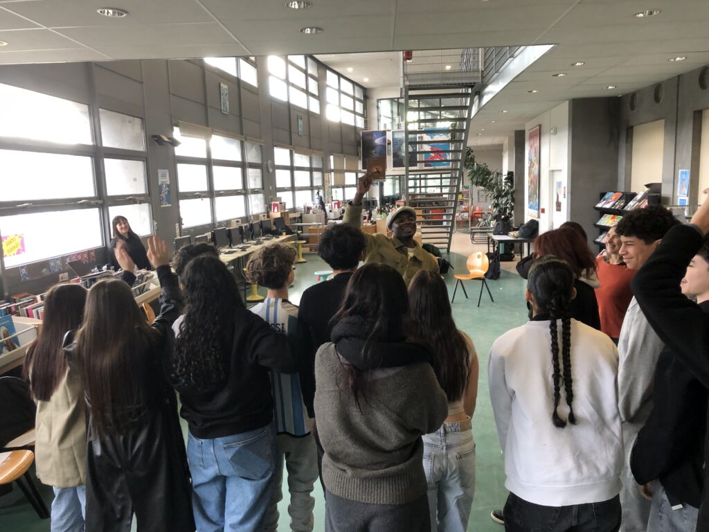 image de Gyslain Ngueno rencontre les élèves de la classe prépa seconde